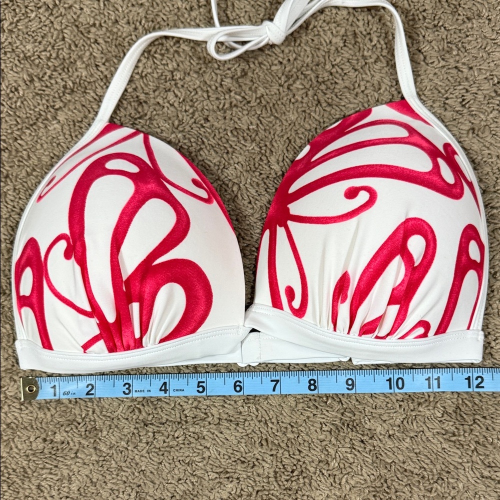 VENUS White and Pink Swirl Halter Bikini Top - Picture 5 of 8